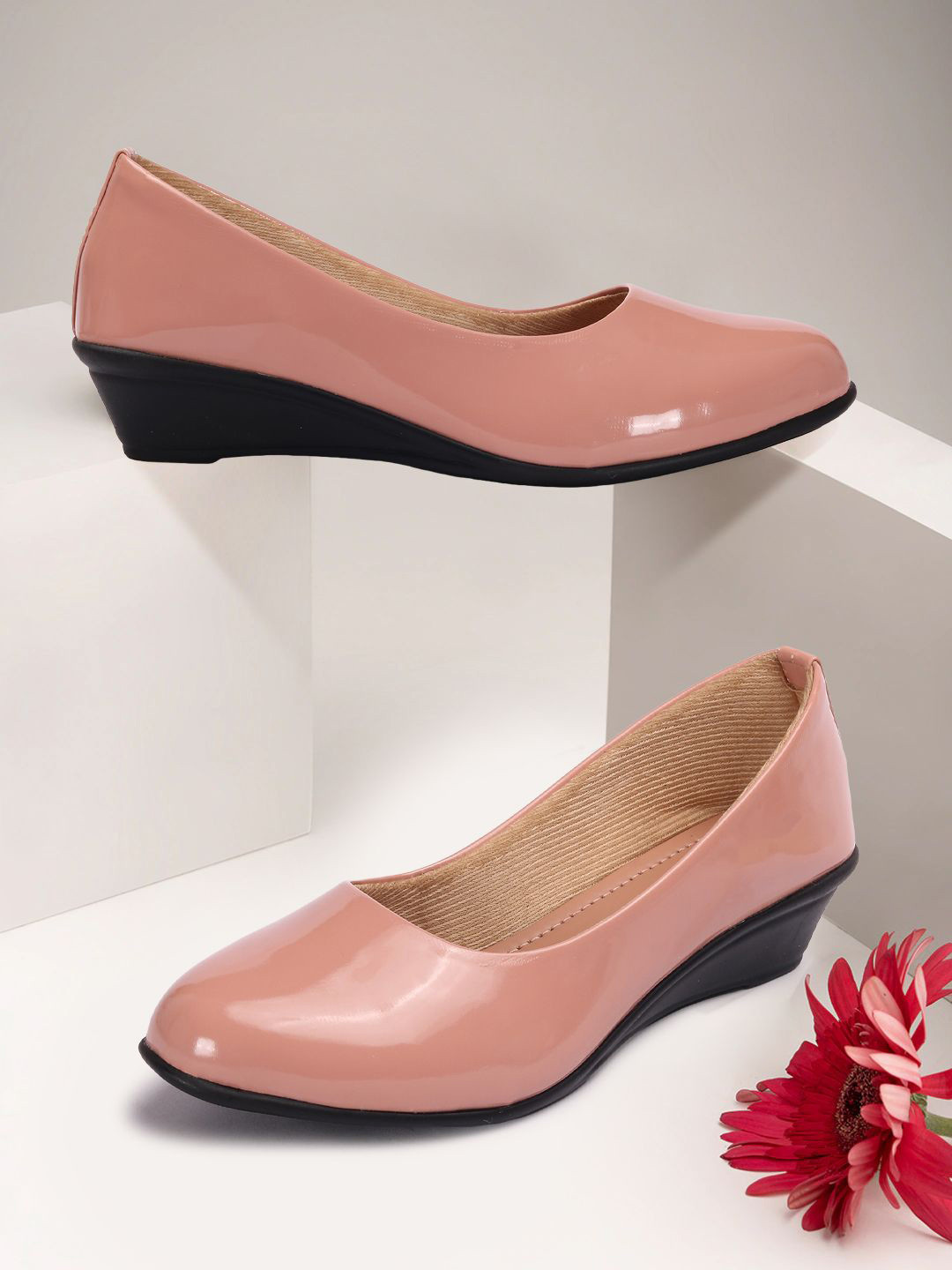 Ladies Hub Women Round Toe Wedge Heels