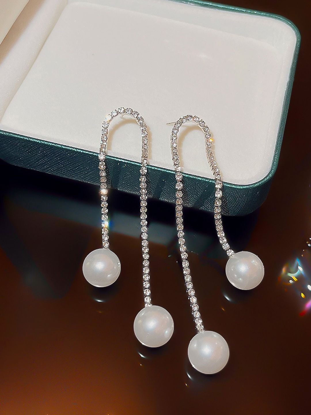 BEYTER Women Crystal Danglers U-Shaped Rhinestone Classic Drop Earrings