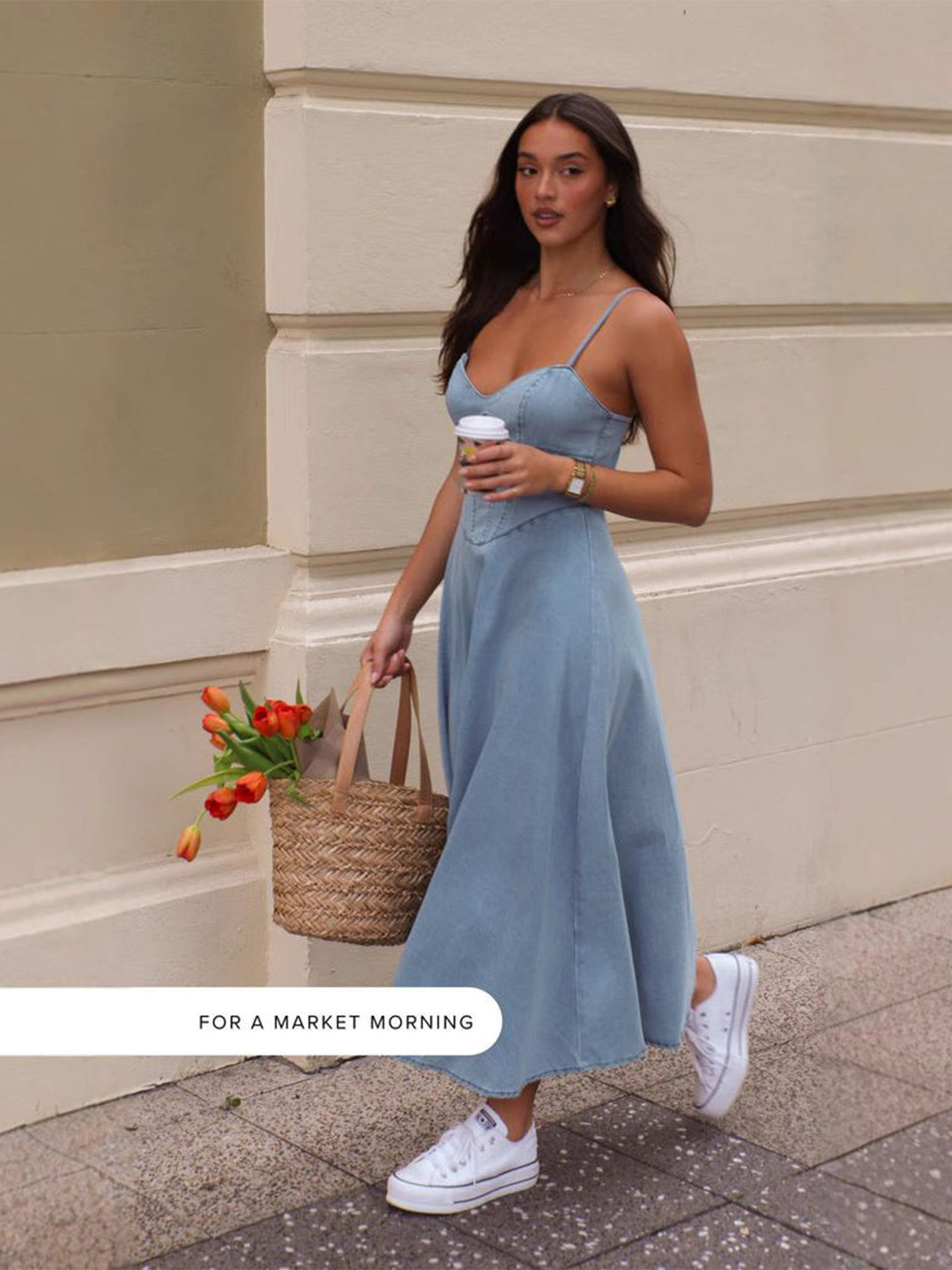 The Roadster Lifestyle Co Shoulder Strap Maxi Fit & Flared Dress