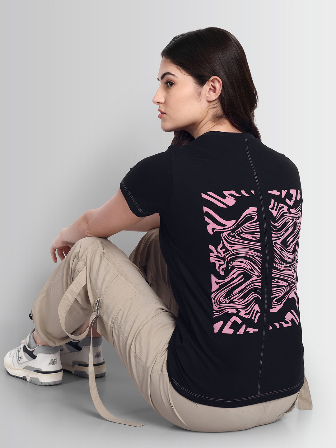 DCYPHR Brand Logo Printed Round Neck Cotton T-shirt