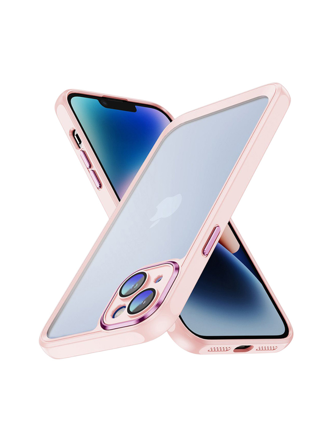 QRIOH iPhone 15 Plus Apricot Hybrid Clear Case