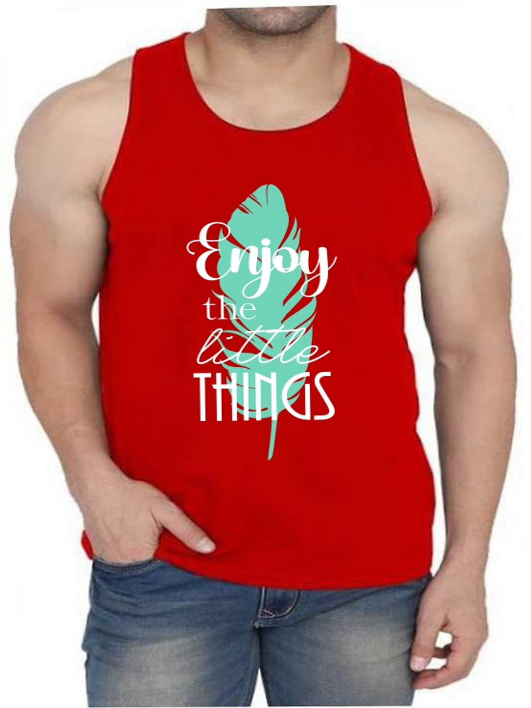 WOOSTRO Pack Of 2 Printed Cotton Innerwear Vests RS26 (ENJOY RED)(HARD MAROON)