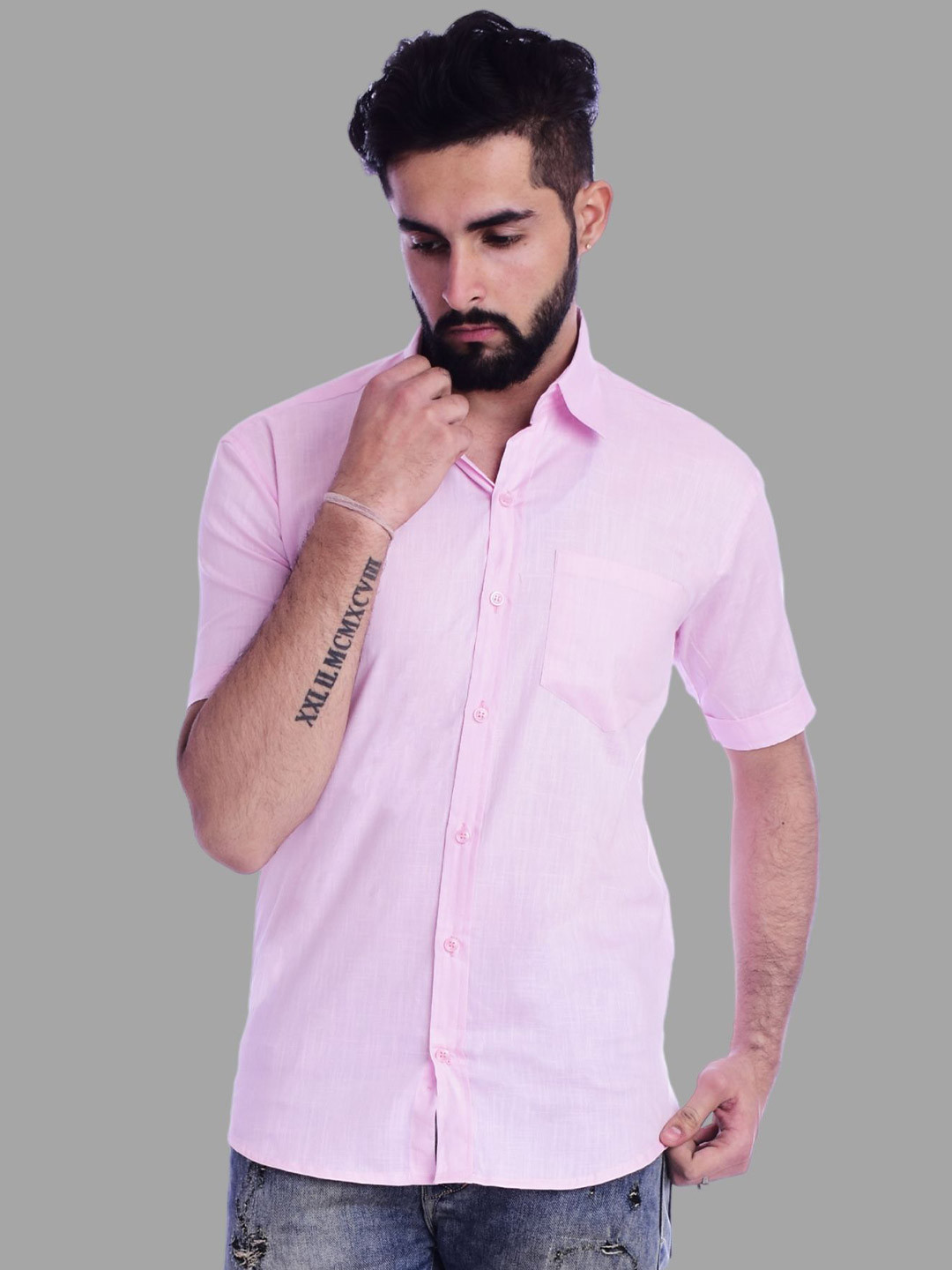 HANDICRAFT PALACE Men New Fit Solid Spread Collar Cotton Casual Shirt