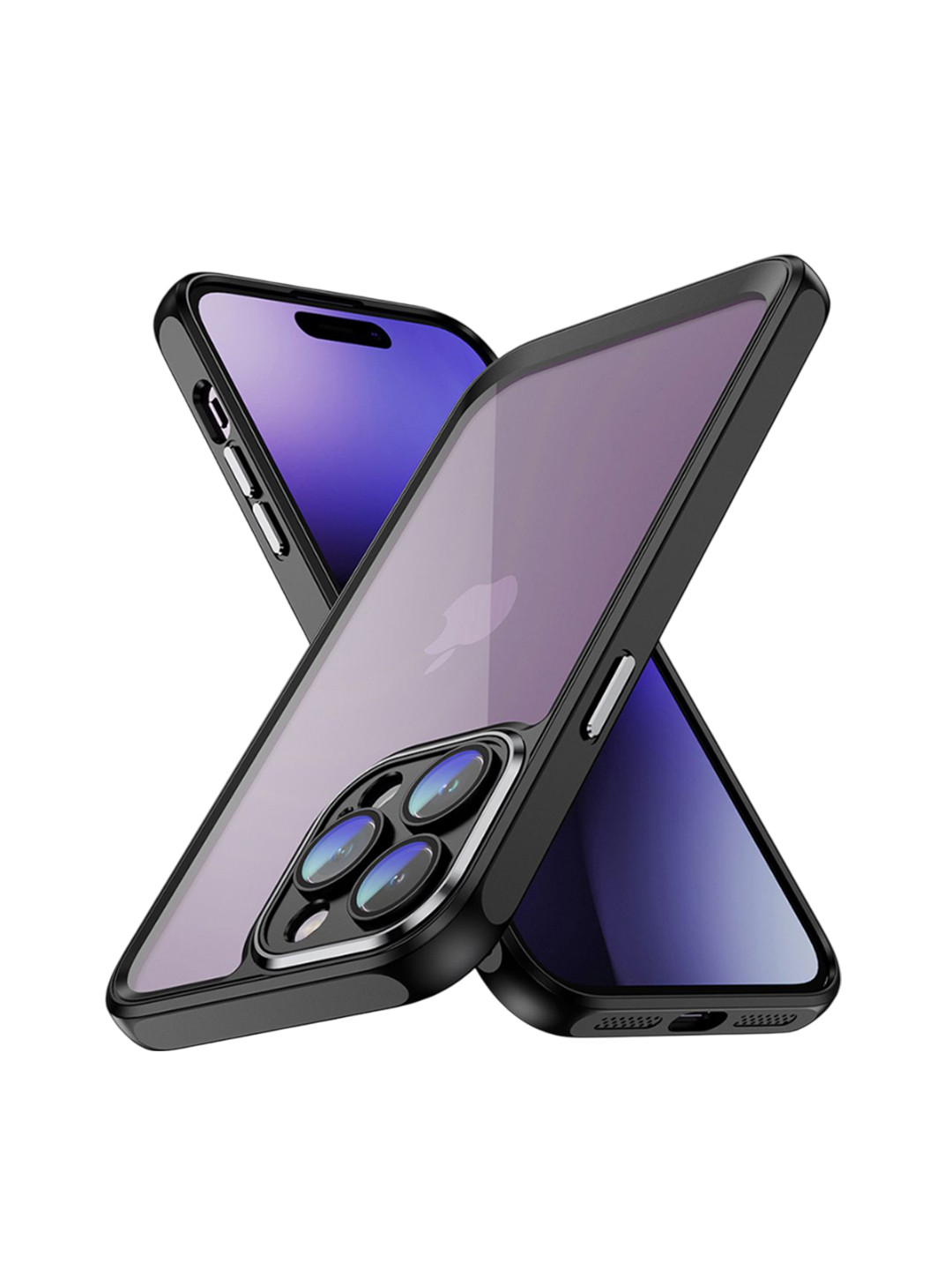 QRIOH iPhone 14 Pro Black Hybrid Clear Case