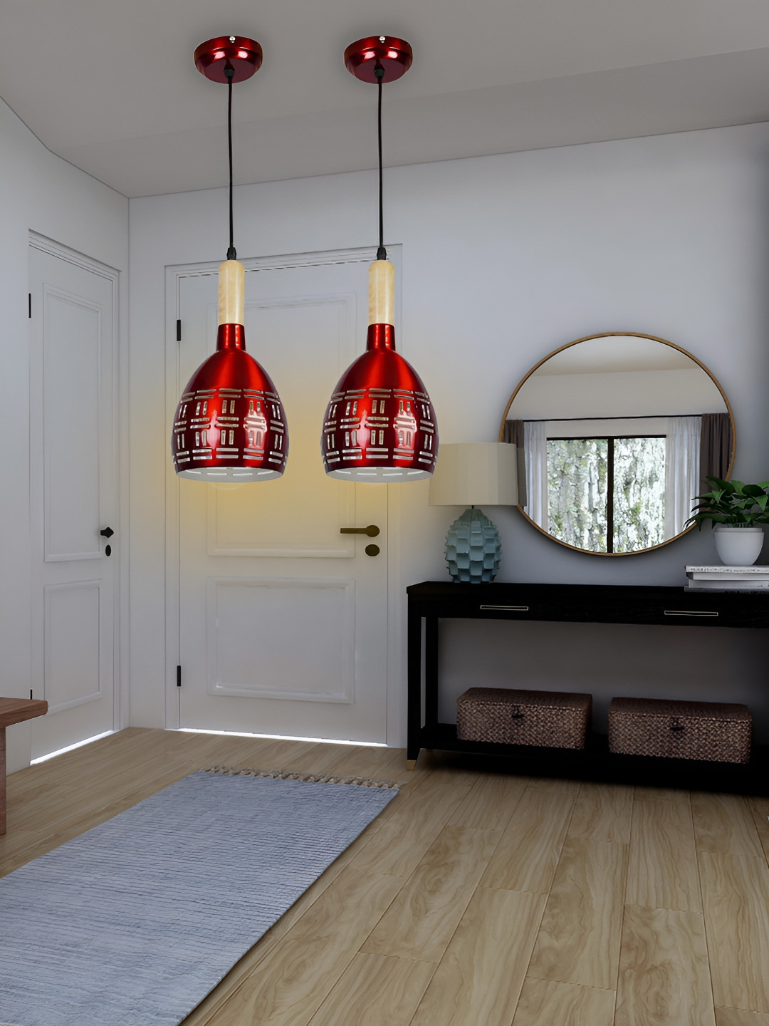 GAUVIK Maroon Aluminium Ceiling Lamp