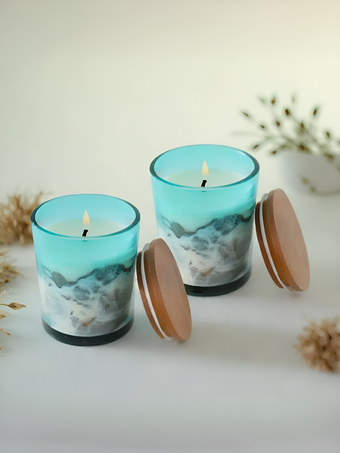 The Better Home for Home Decoration Green Mountains and Water (Fresh) Abstract Jar Candles