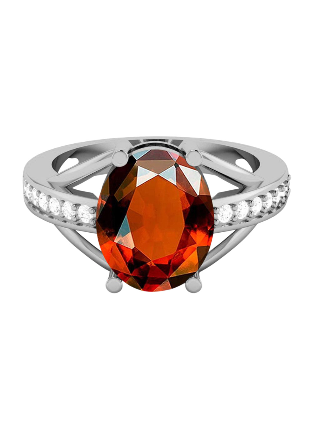 LMDPRAJAPATIS 925 Sterling Silver Plated Garnet Gemstone Finger Ring
