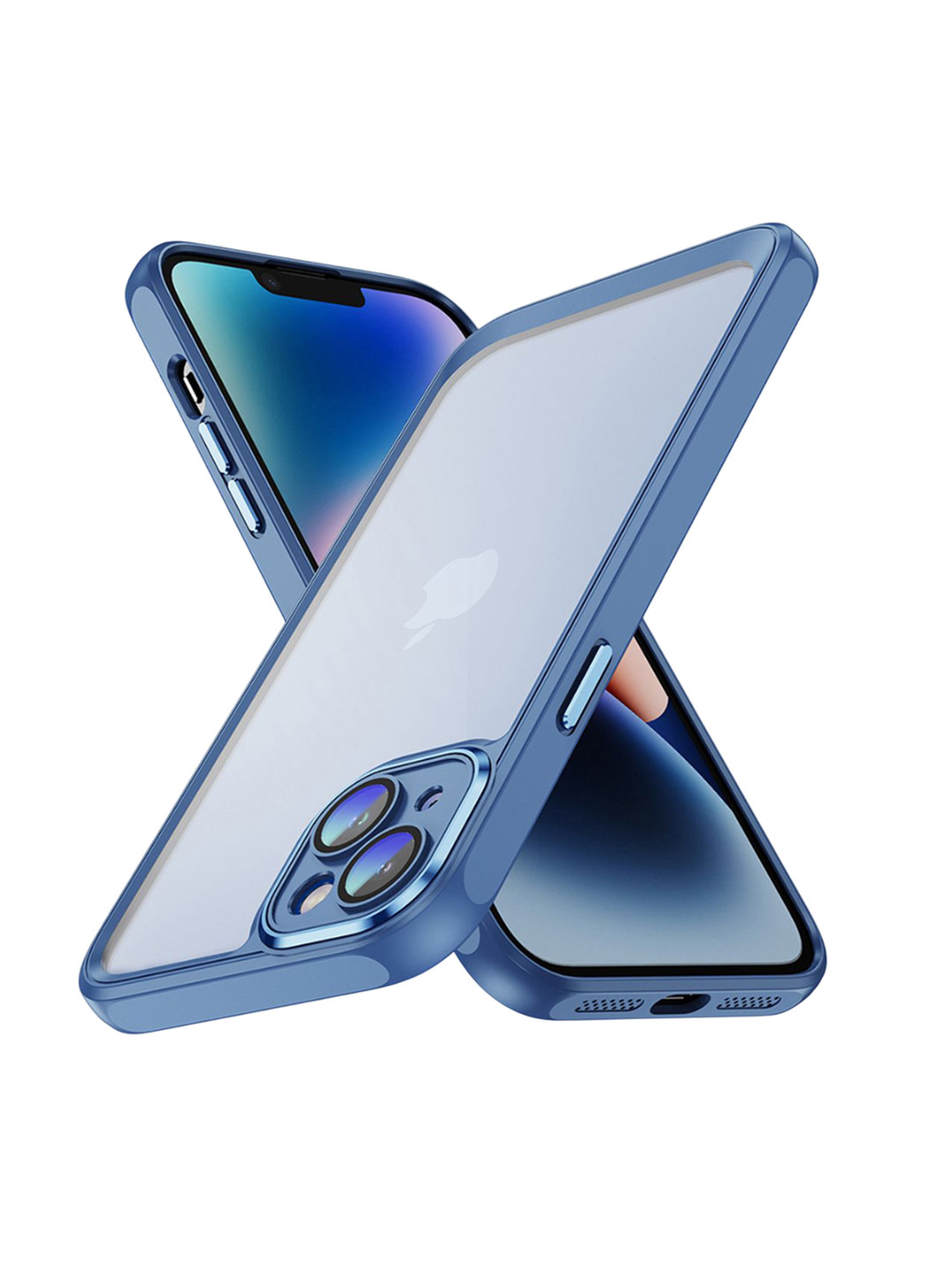 QRIOH iPhone 15 Plus Blue Hybrid Clear Case