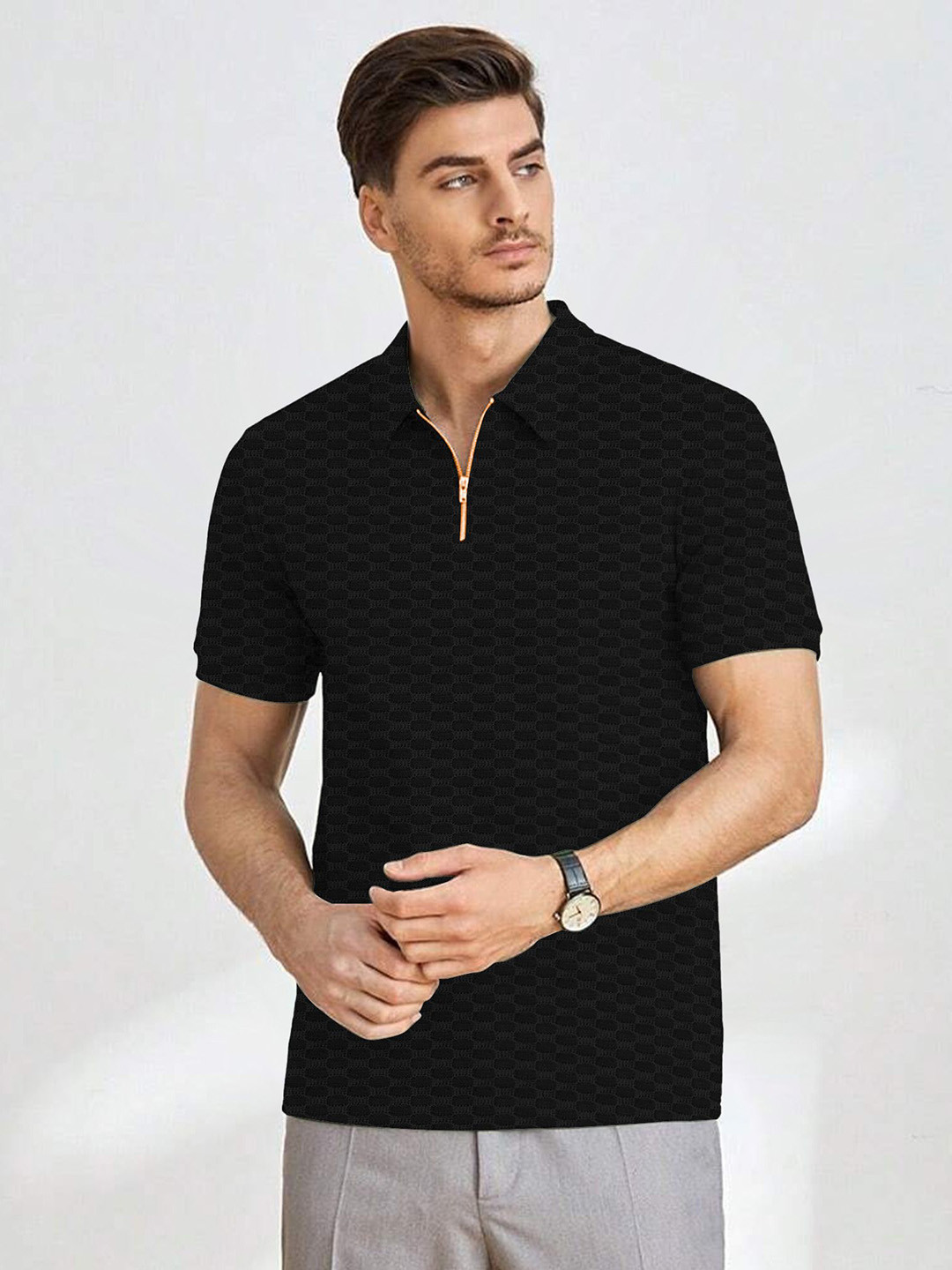 KAJARU Men Polo Collar T-shirt