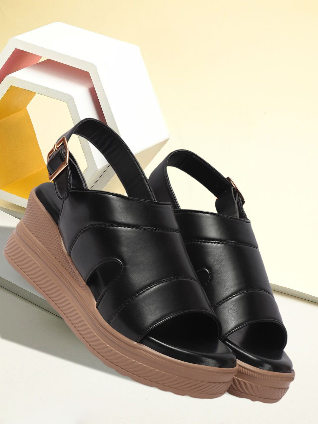 Colo Wedge Sandals with Laser Cuts