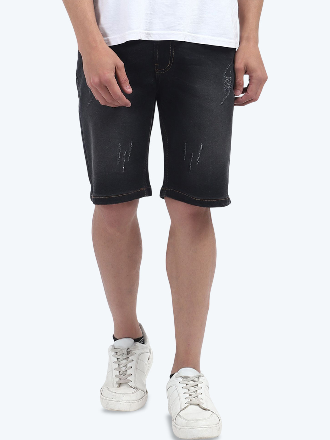 Plounge Men Slim Fit Denim Shorts