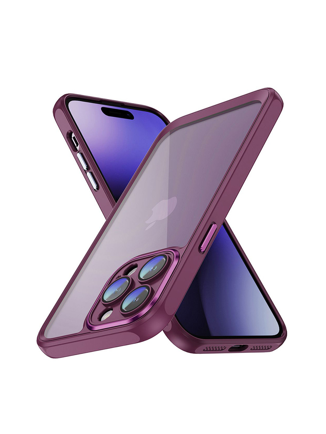 QRIOH iPhone 14 Pro Max Rose Red Hybrid Clear Case