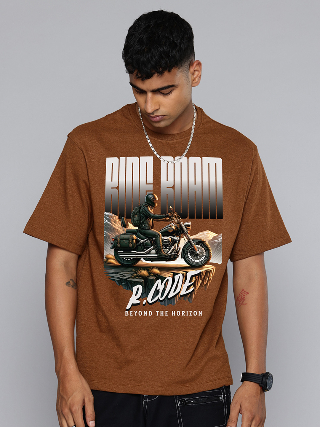 R.Code by The Roadster Life Co. Men Printed T-shirt