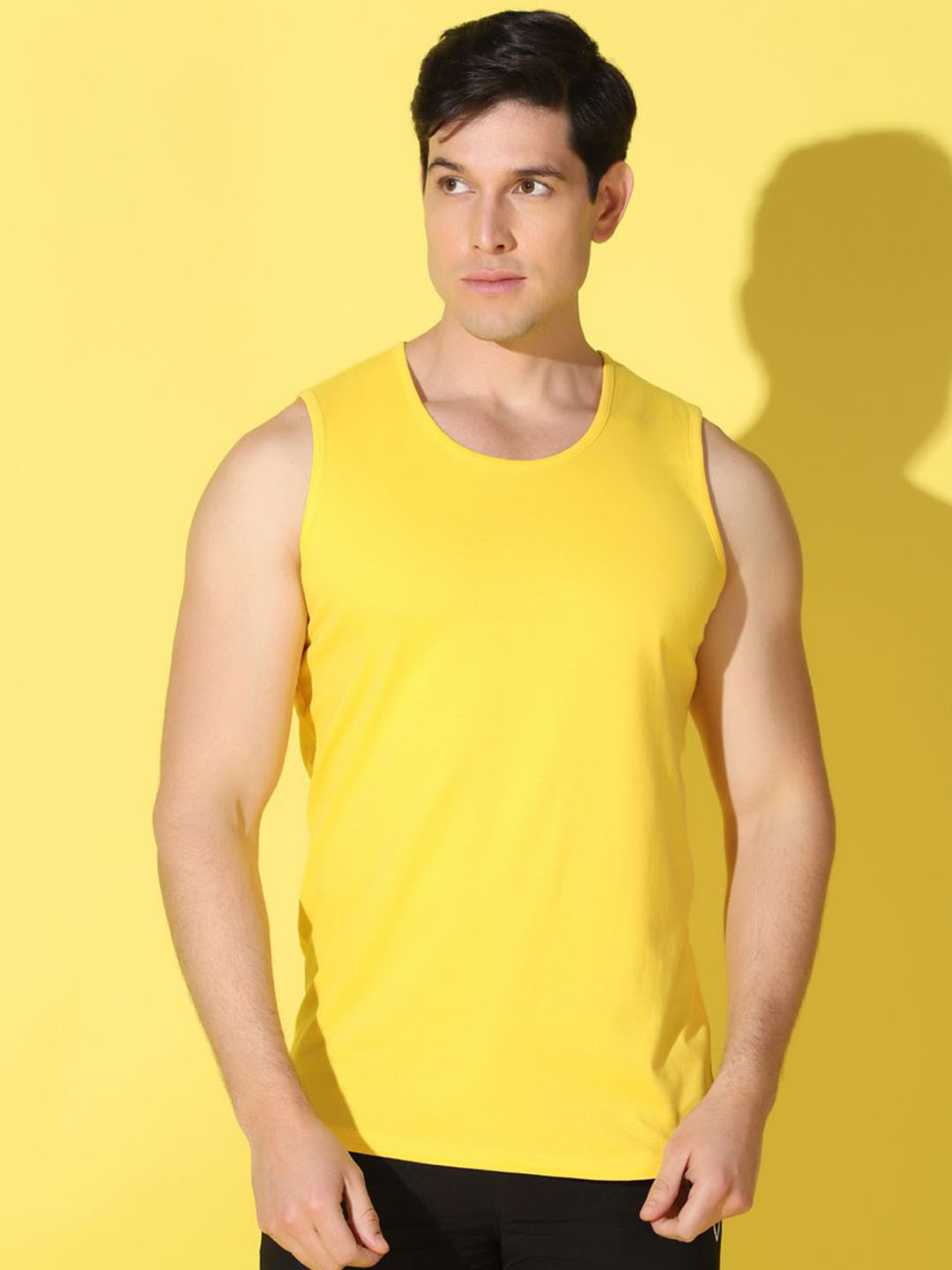 WOOSTRO Gym Innerwear Vest VWS26 PLAIN YELLOW
