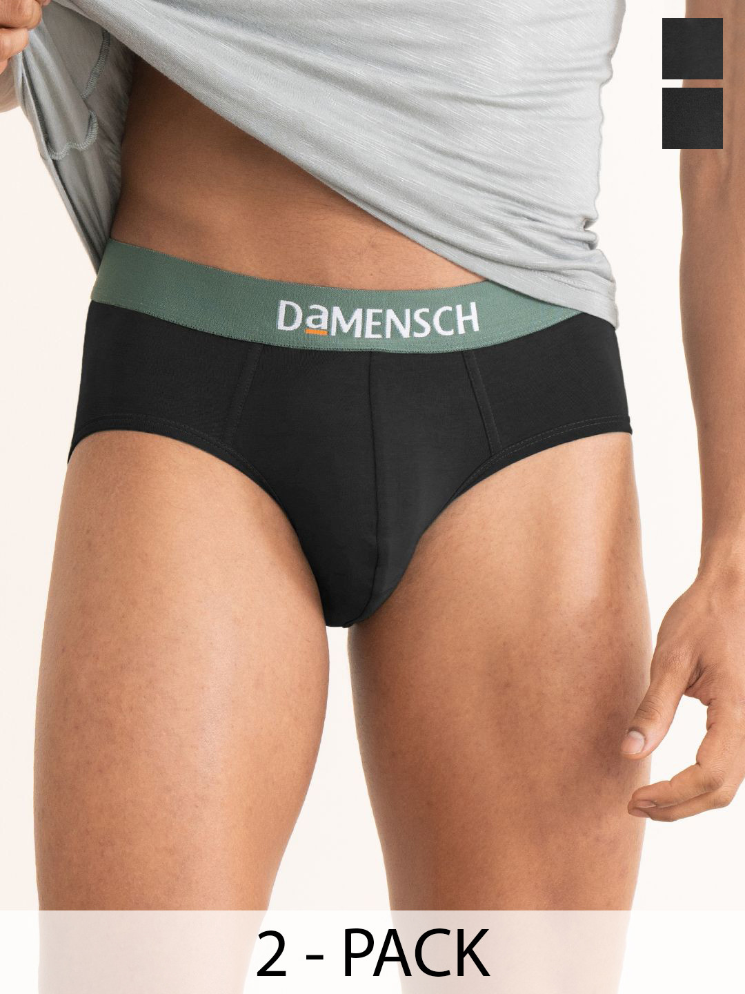 DAMENSCH Pack Of 2 Low Rise Anti Odor Stretchable Basic Briefs BR1089-MX2330