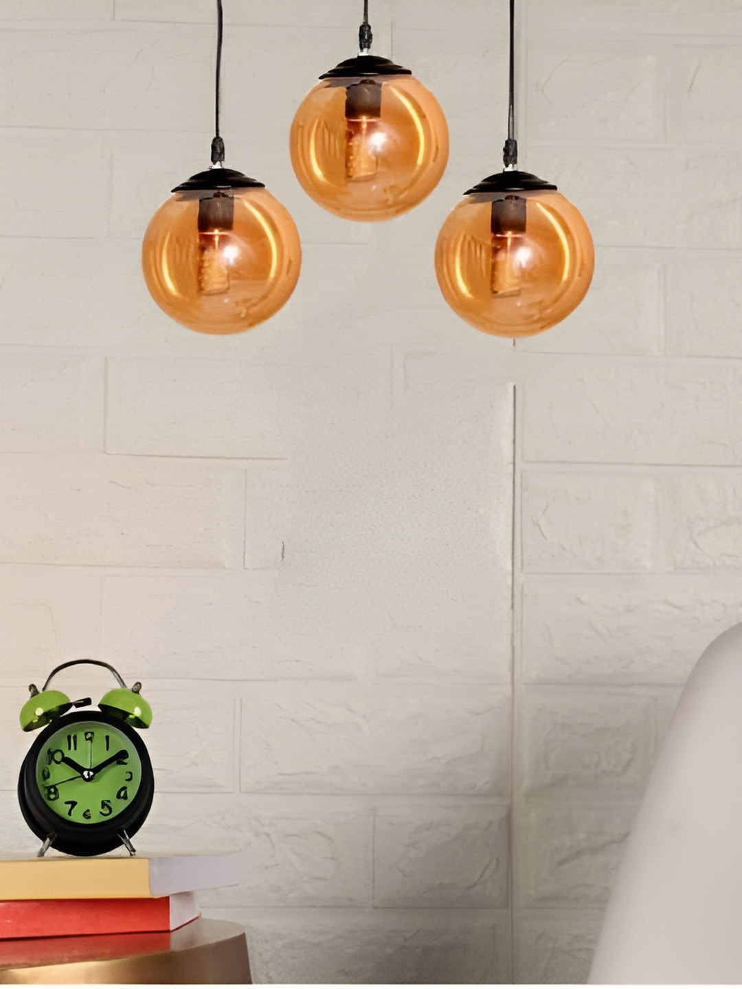 GAUVIK Orange & Black Glass Ceiling Lamp