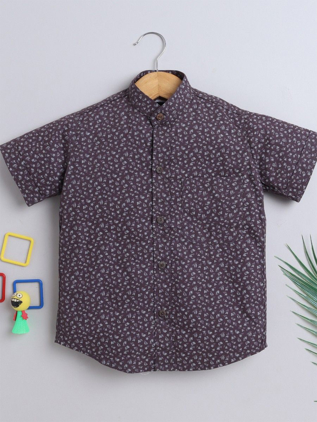 BAATCHEET Boys Floral Opaque Printed Party Shirt