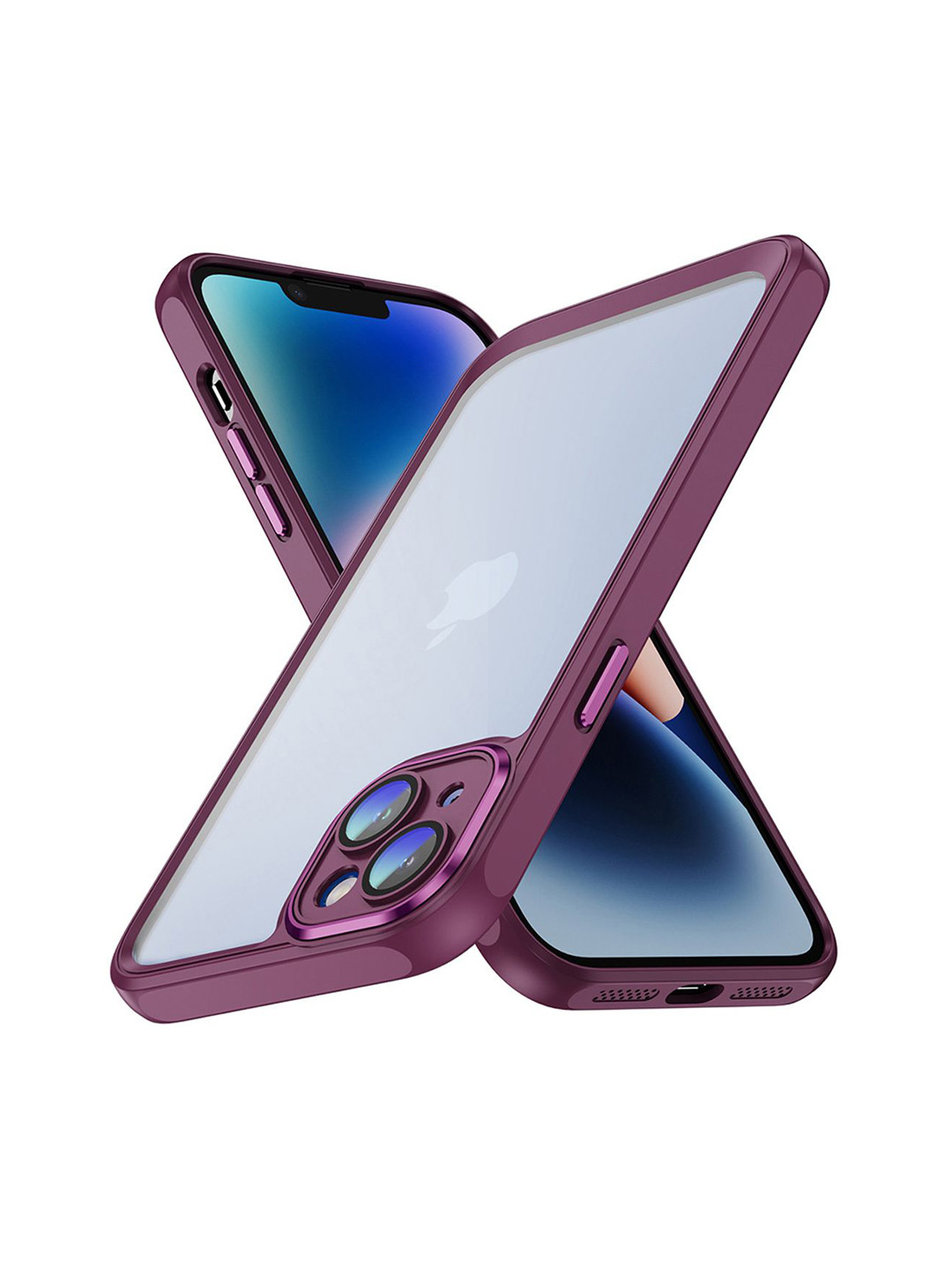 QRIOH iPhone 14 Plus Rose Red Hybrid Clear Case