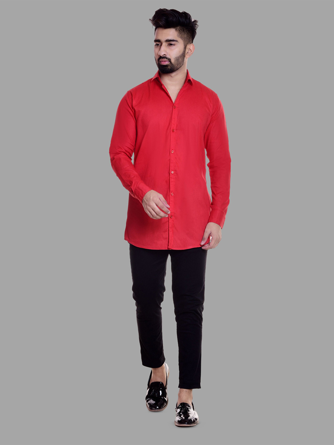 HANDICRAFT PALACE Men New Fit Solid Spread Collar Cotton Casual Shirt