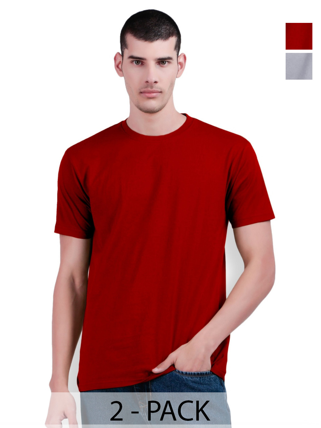 inner element Pack Of 2 Pure Cotton Round Neck Abzorb T-shirts