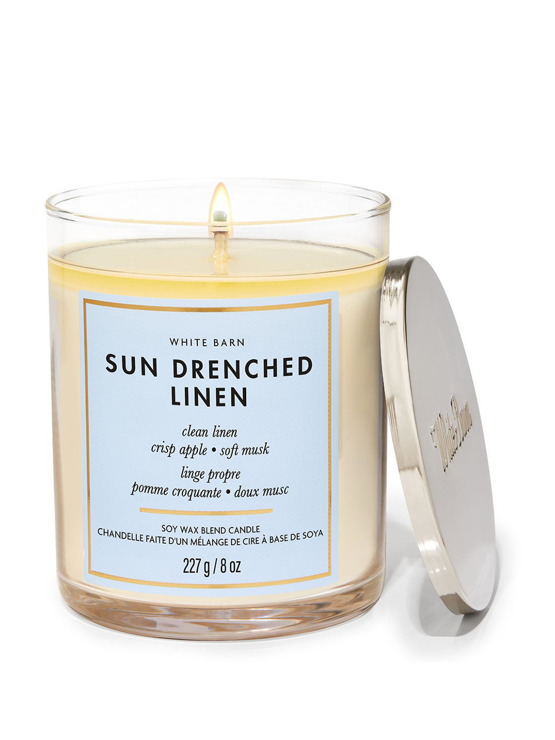 Bath & Body Works Sun-Drenched Sun-Drenched Linen Solid Geometric Regular Jar Candles