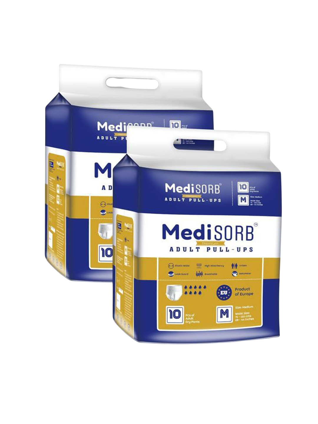 Medisorb Unisex Set Of 2 Adult Pull Ups Diaper Pants - M 10Pcs Each