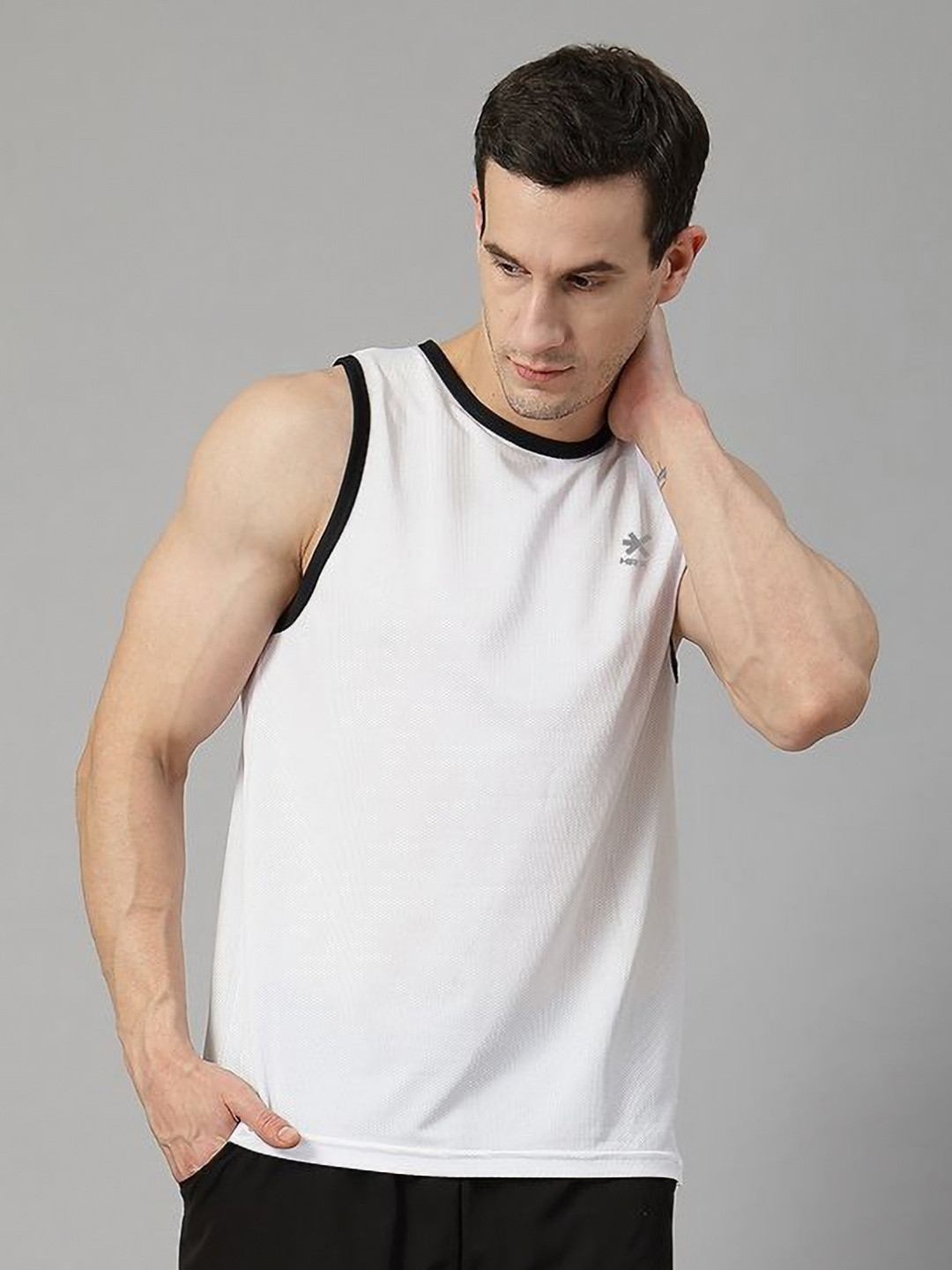 HRX by Hrithik Roshan Brand Logo Printed Regular Fit Quick Dry Workout Training Gym Vest
