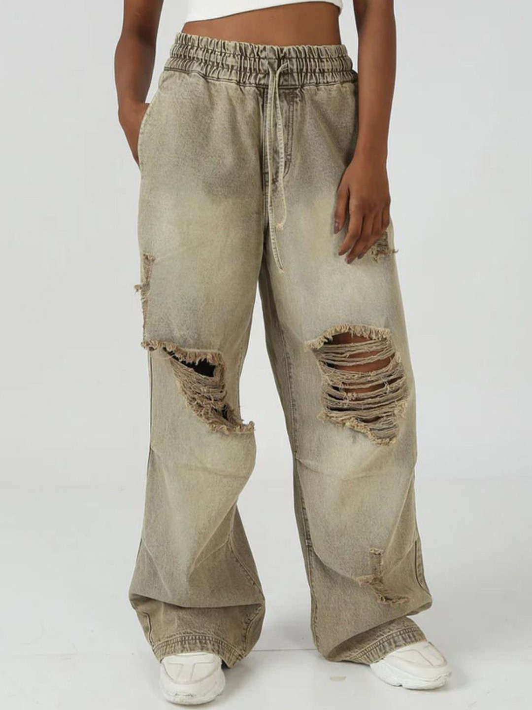 Chapter 2 Unisex Comfort Low-Rise Highly Distressed Heavy Fade Stretchable Jeans