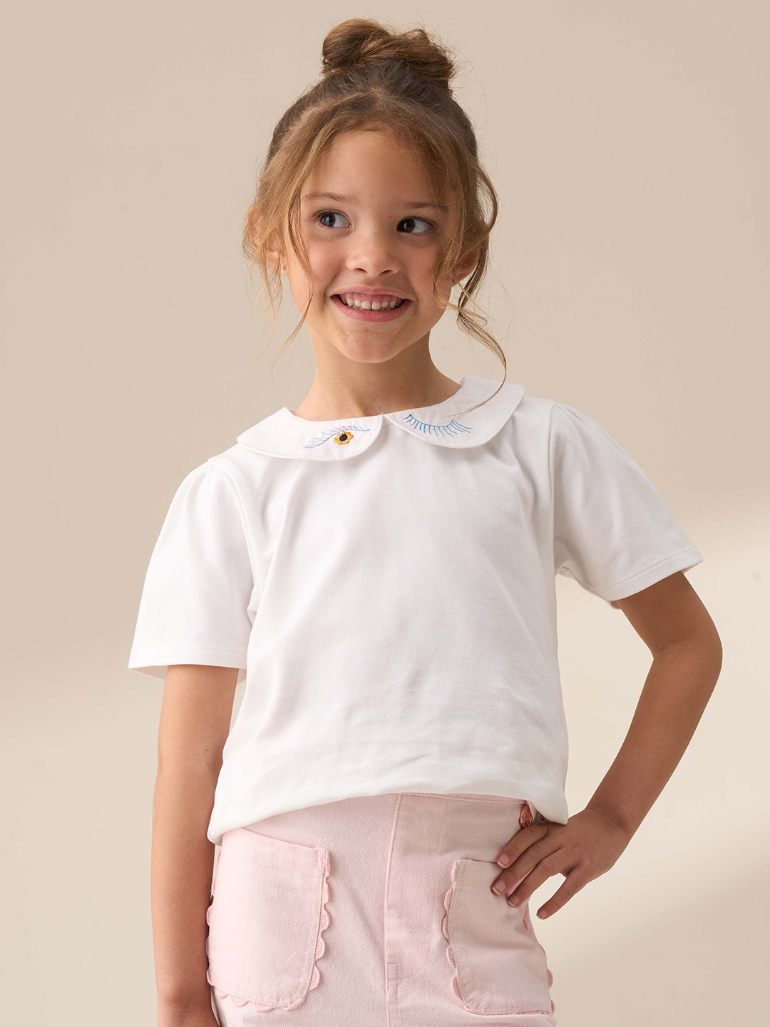 Angel & Rocket Peter Pan Collar Cotton Crop Top