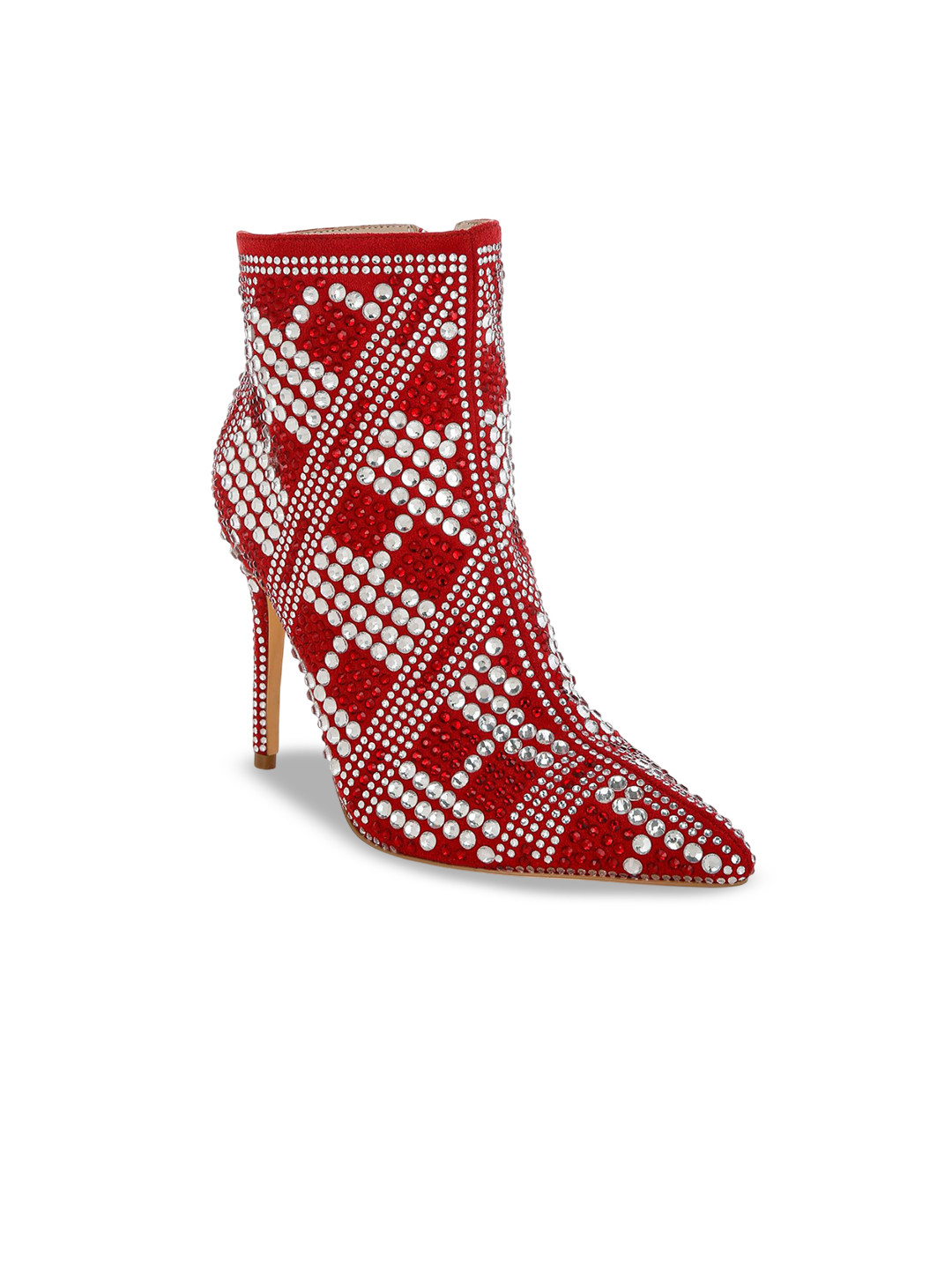 London Rag Women Rhinestones Studded Stiletto Heel Boots