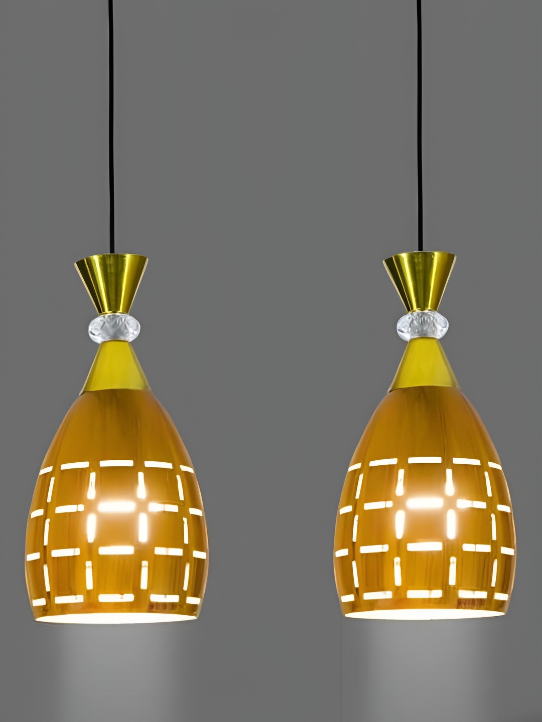 GAUVIK Mustard Textured Aluminium Ceiling Lamp