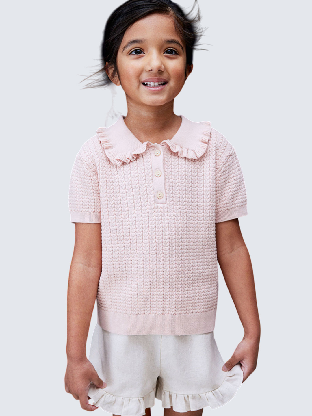 H&M Frilled Linen Shorts