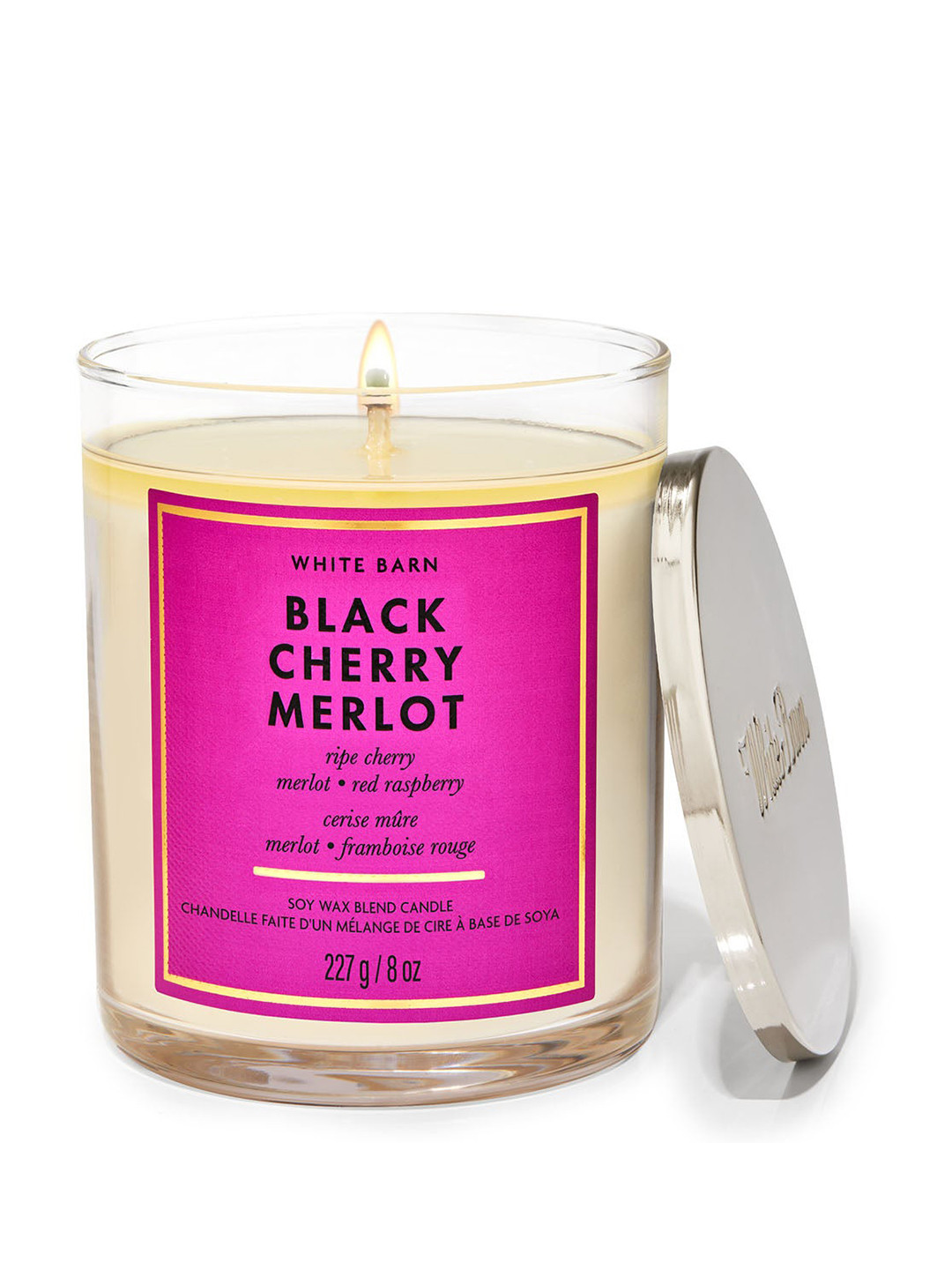 Bath & Body Works Black Cherry Merlot Scented 1 Wick Solid Geometric Regular Jar Candles