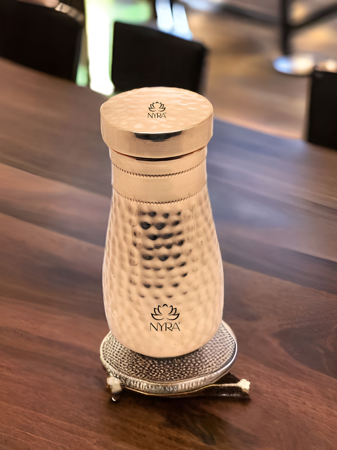 Nyra Kitchenware Solid Copper Single Wall Vacuum Water Bottle - 1L