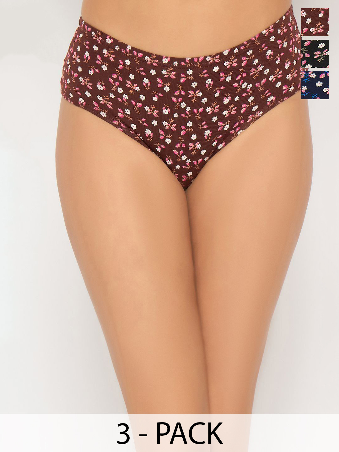 Clovia Pack Of 3 Printed Cotton Hipster Briefs PN2927B46S