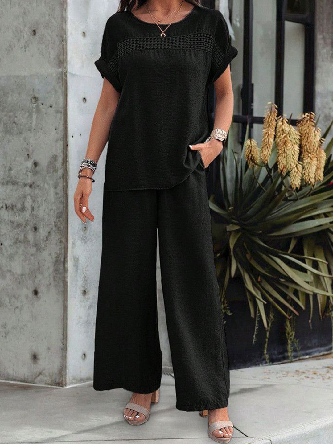 Routes by All About You Round Neck Top With Trousers Co-Ords Set