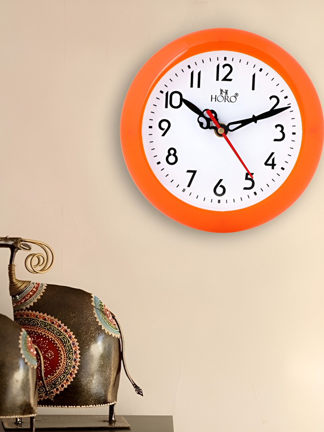 Horo Orange Traditional Wall Clock