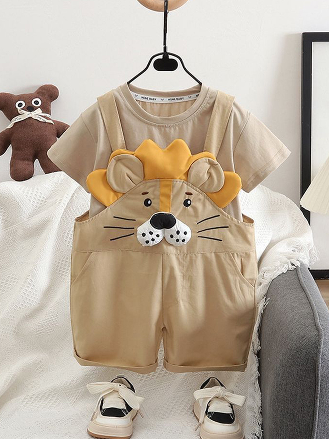 LULU & SKY Kids Short Dungaree With T-Shirt