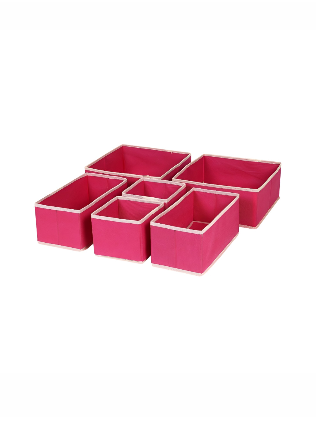 HOUSE OF QUIRK Pink Set of 6 Regular Drawer Organiser Organisers