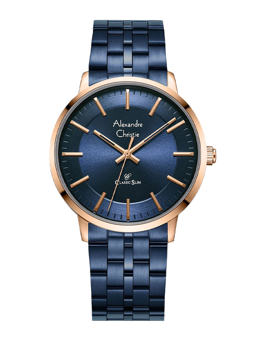 Alexandre Christie Men Mother of Pearl Dial & Stainless Steel Bracelet Style Straps Analogue Watch