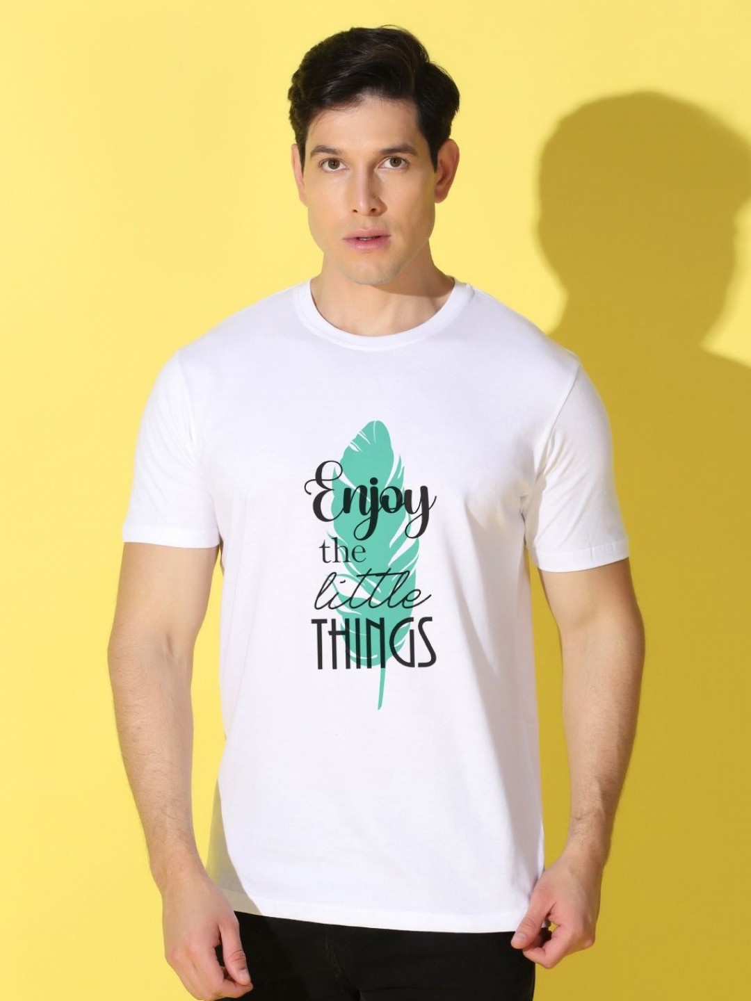 Men's Regular Fit Typography Printed T-shirt