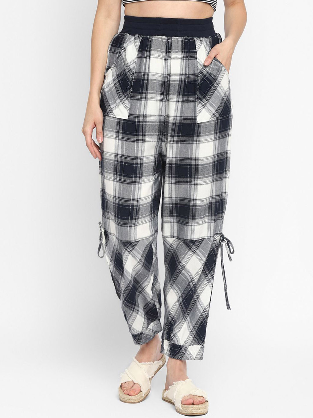 Taurus Women Checked Joggers Trousers