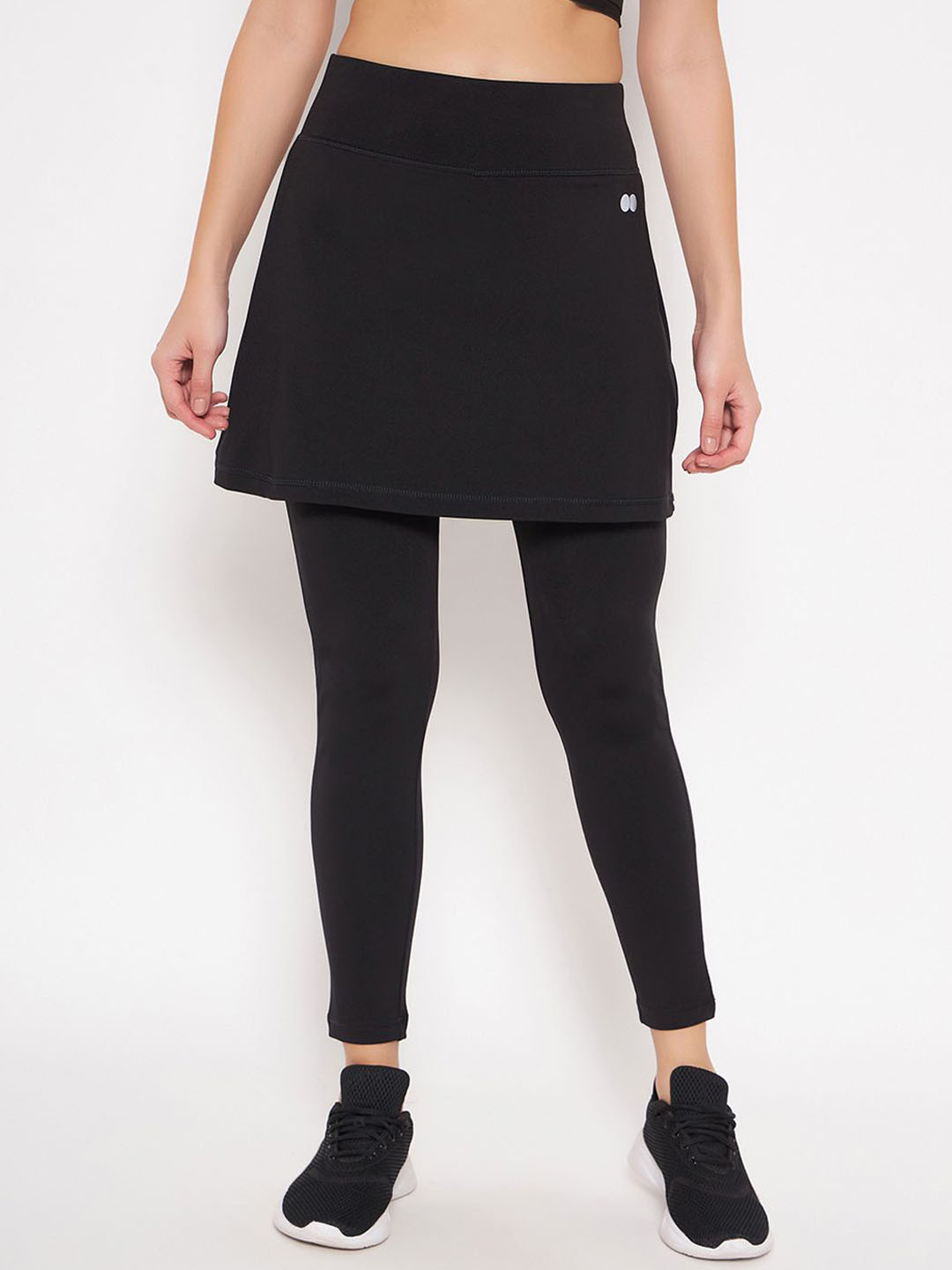 Clovia Quick Dry High Rise Skirt Attached With Ankle Length Tights