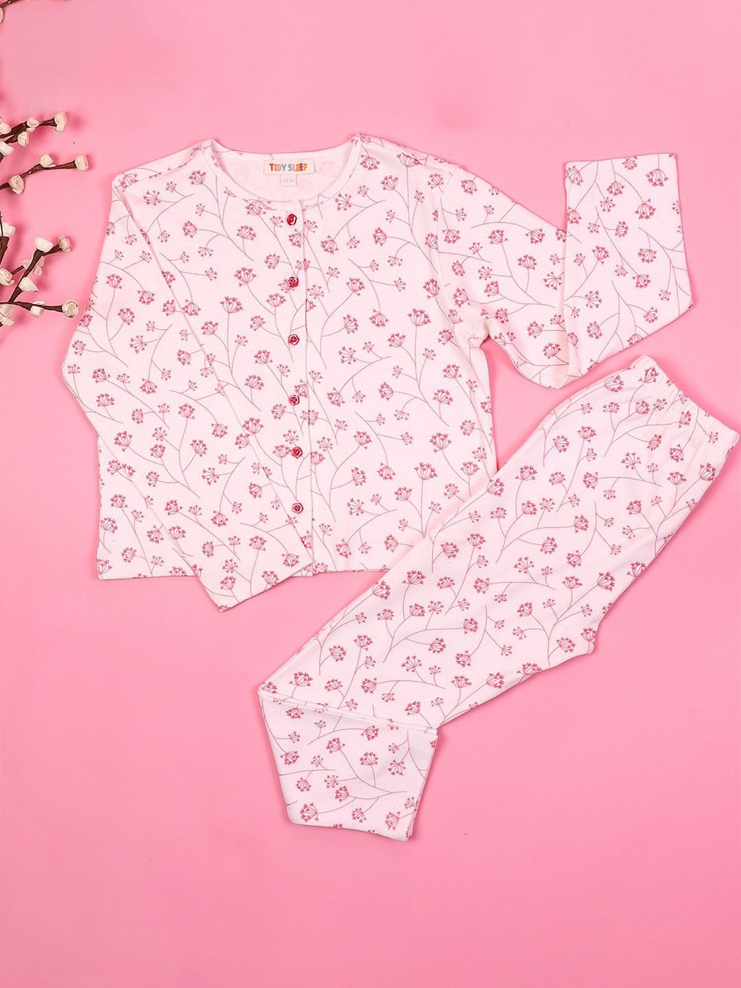 TIDY SLEEP Floral Print Mini Dress