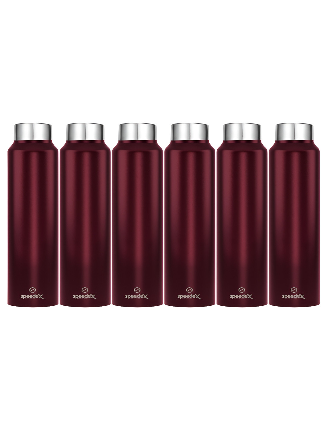 Speedex Maroon Brand Logo Stainless Steel Spill Proof 6 Piece Water Bottle - 1L