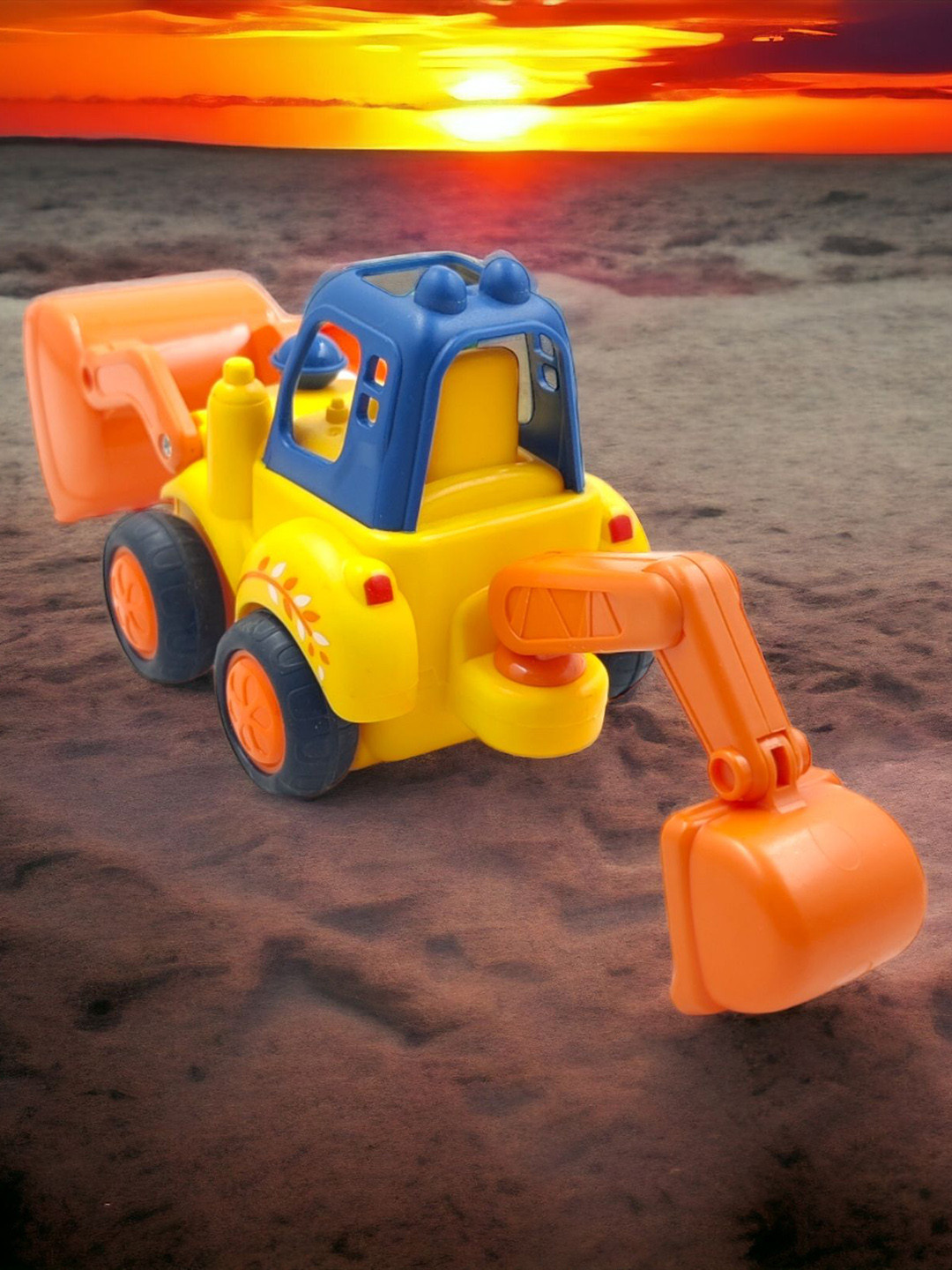 PLUSPOINT Kids Excavator Bulldozer Friction Powered Construction Truck Vehicle