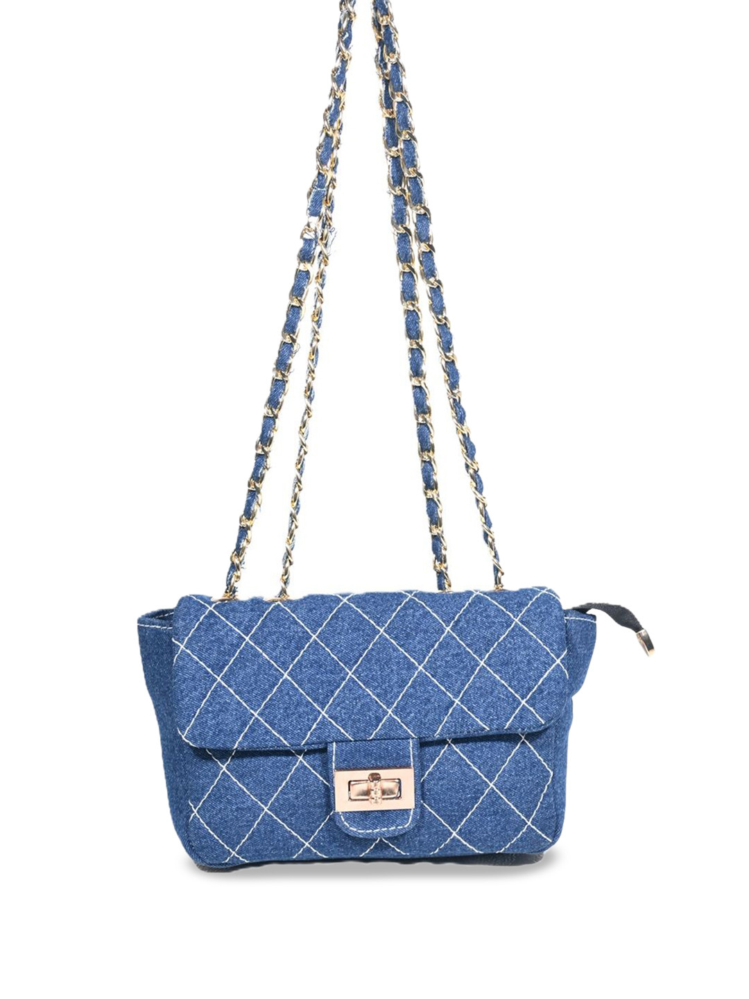 Donicy Geometric Half Moon Shoulder Bag with Quilted
