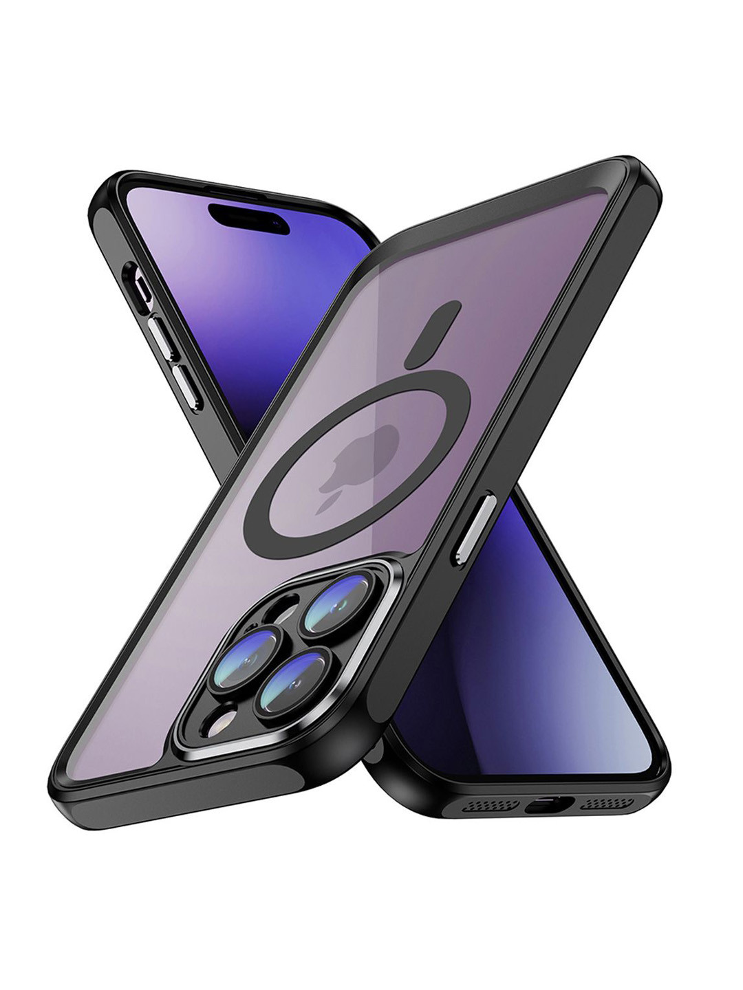 QRIOH iPhone 14 Pro Black Hybrid Clear Case with Magsafe