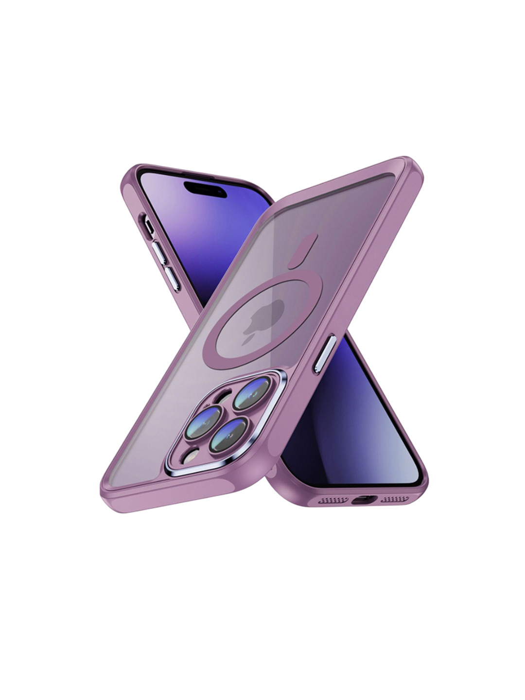 QRIOH iPhone 15 Pro Max Lavender Hybrid Clear Case with Magsafe
