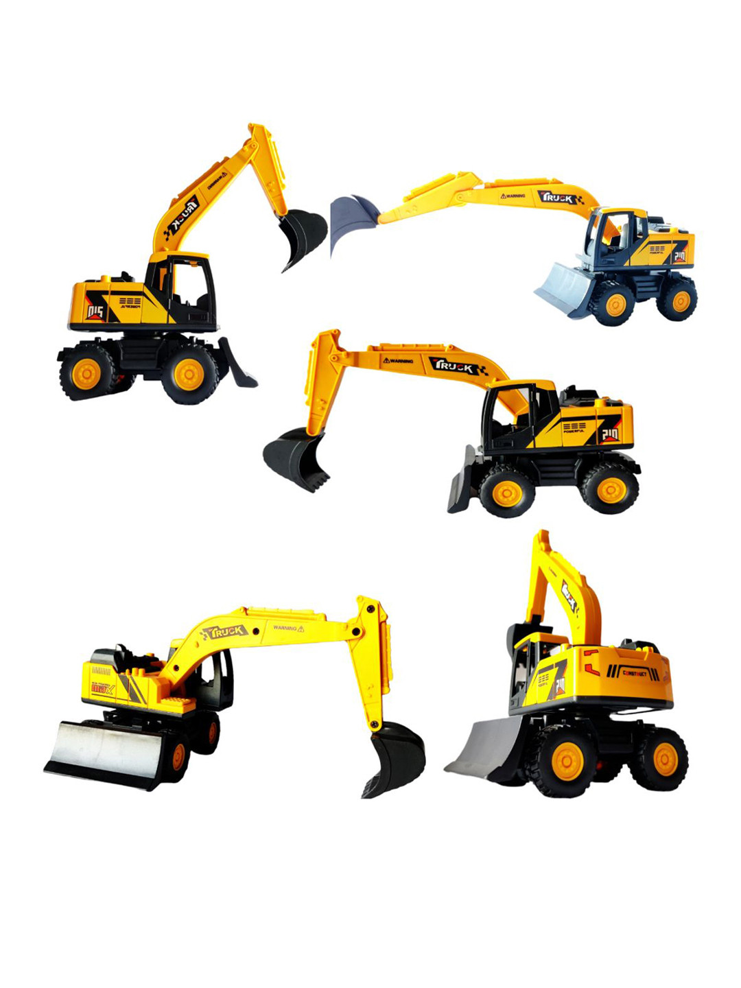 PLUSPOINT Kids Excavator Bulldozer Friction Powered Construction Truck Vehicle